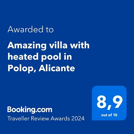Blanka, Amazing With Hot Tube & Heated Pool In Polop, Alicante Willa *